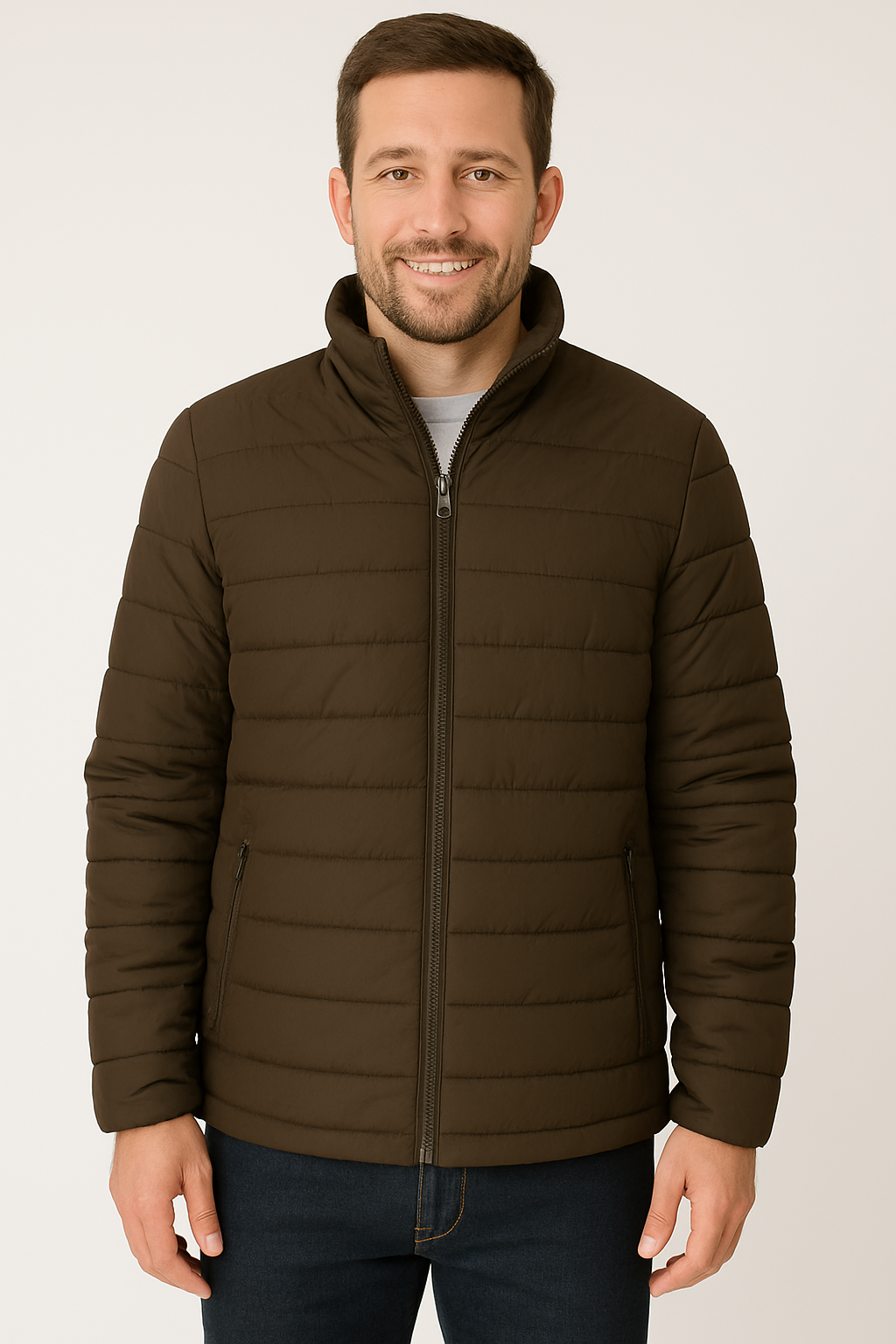 River Trail Men’s Winter Puffer Coat With Zip Close Pockets