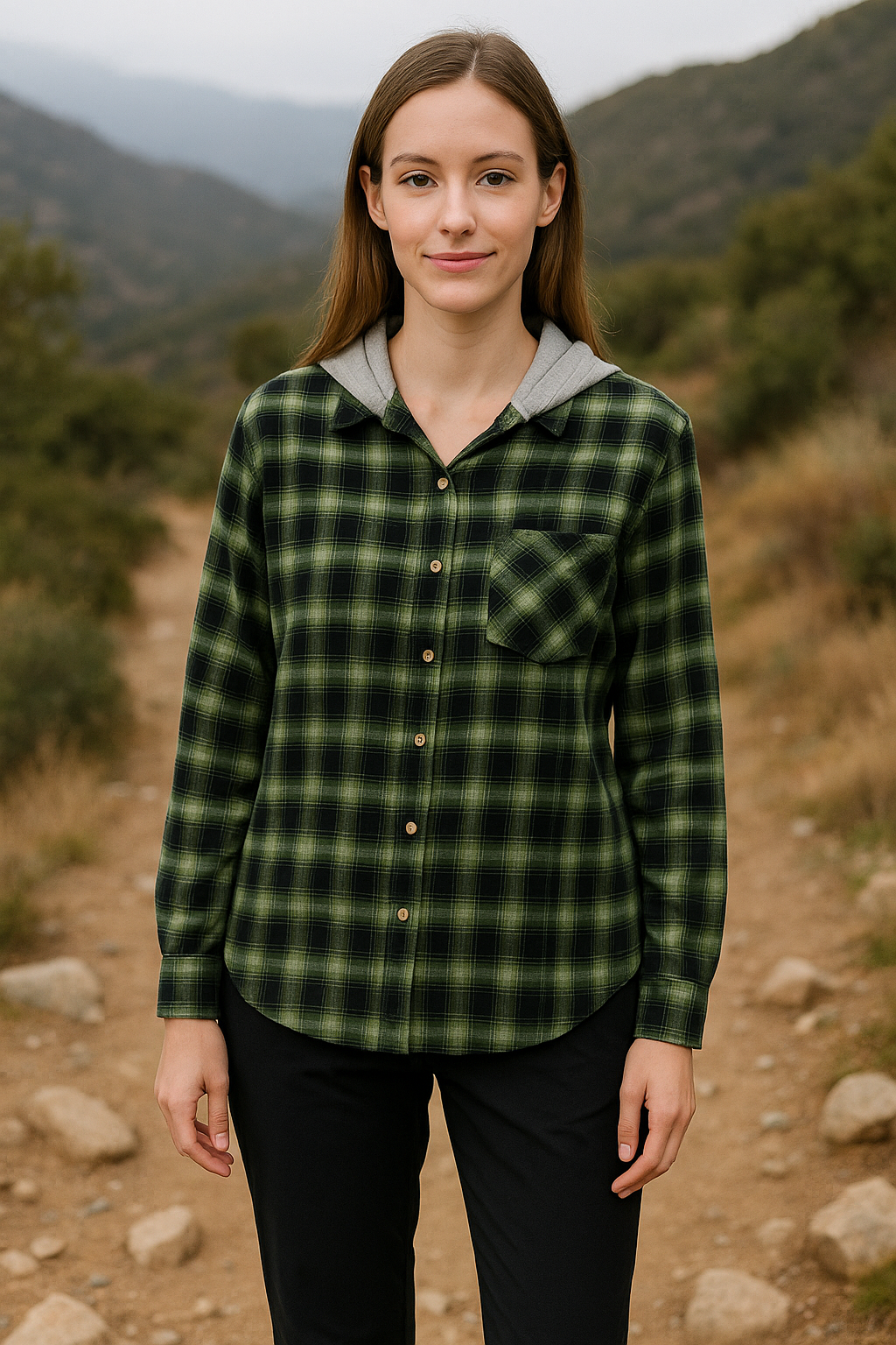 River Trail Ladies "Summit Soft" Hooded Flannel Top