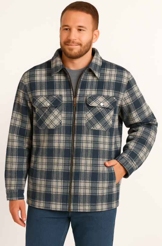 Thermal Lined Zip Close Flannel Jacket