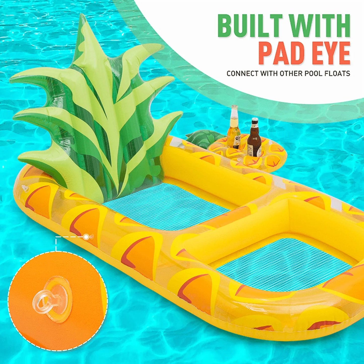 Inflatable Pineapple Pool Float with Cup Holder Summer Fun SALE!