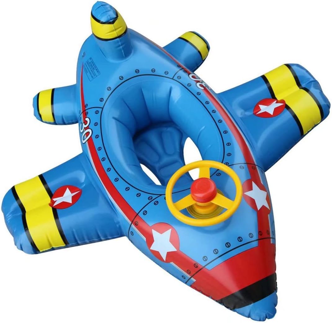 Kids Inflatable Airplane Pool Float With Steering Wheel