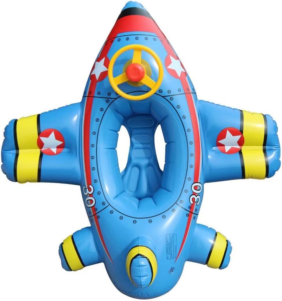 Kids Inflatable Airplane Pool Float With Steering Wheel