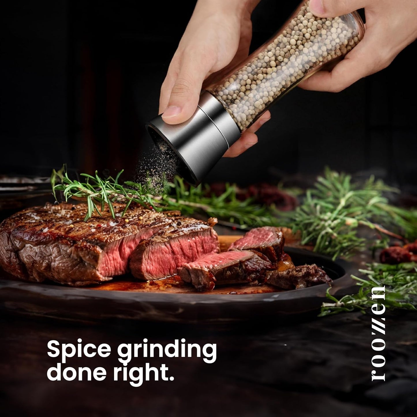 FLASH DEAL! Premium Salt and Pepper Grinder Set, Premium Black Pepper Grinders, 7 LEVEL ADJUSTMENT Salt and Pepper Mill, Professional Stainless Steel Salt Pepper Grinder set.
