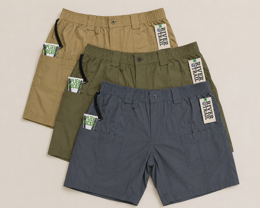 FLASH DEAL! (3 PACK) River Trails Men’s Quick-Dry Technical Fishing Shorts