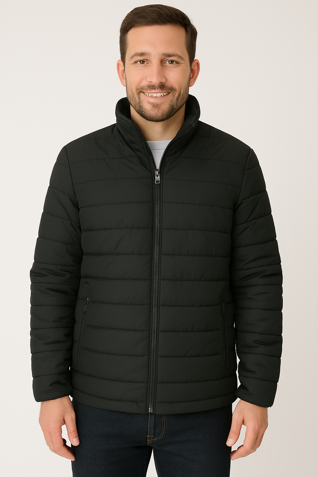 River Trail Men’s Winter Puffer Coat With Zip Close Pockets