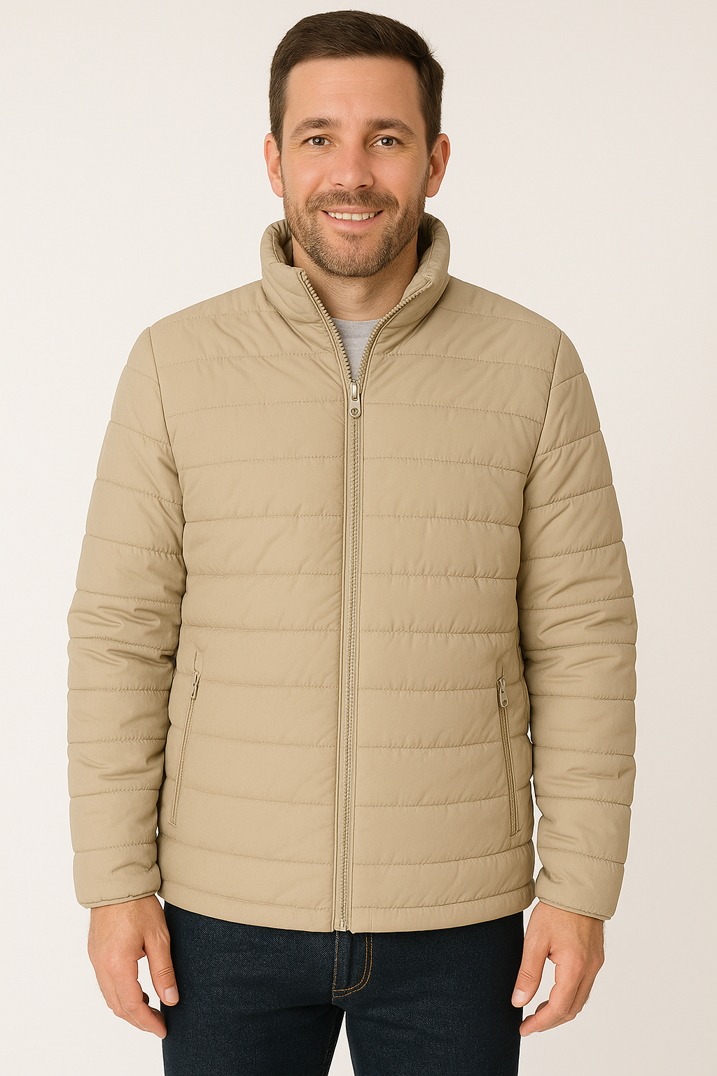 River Trail Men’s Winter Puffer Coat With Zip Close Pockets