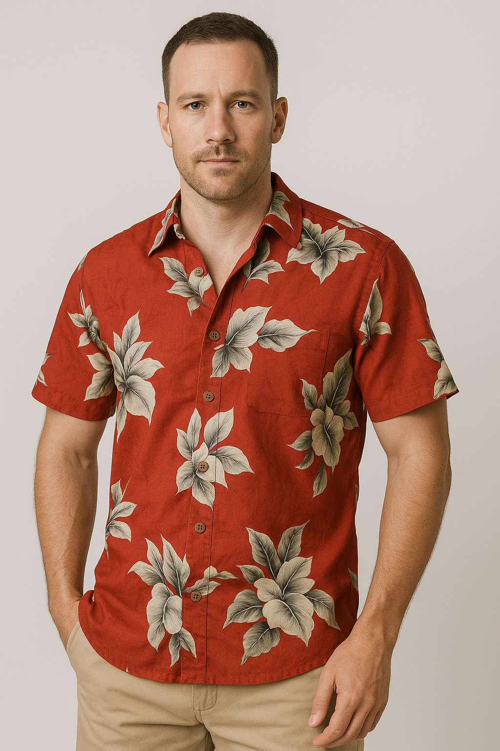 River Trail Men's 100% Cotton "Breeze Cotton" Hawaiian Shirt