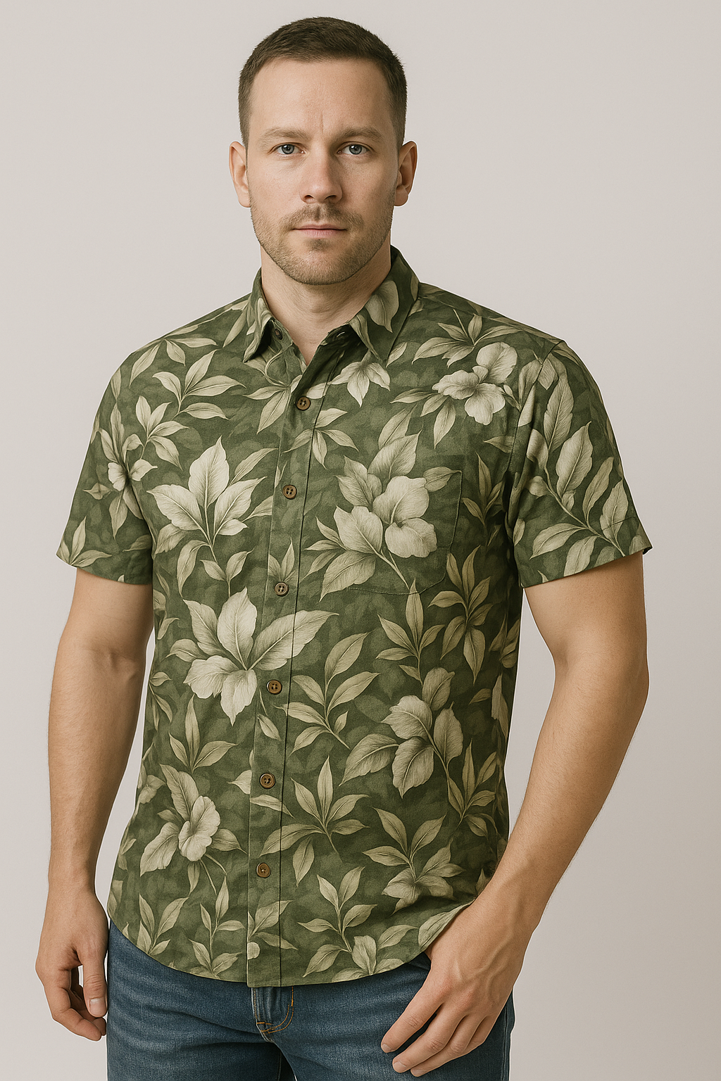 River Trail Men's 100% Cotton "Breeze Cotton" Hawaiian Shirt