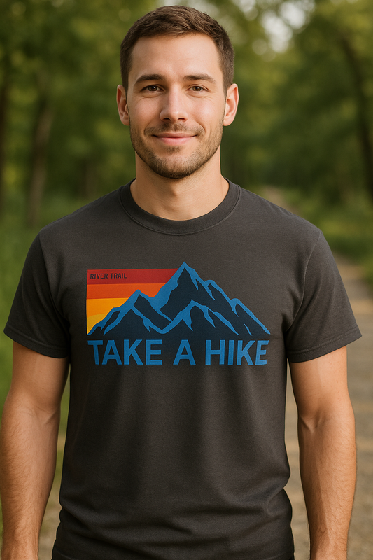River Trail Men's "Take A Hike" 100% Cotton Graphic Tee