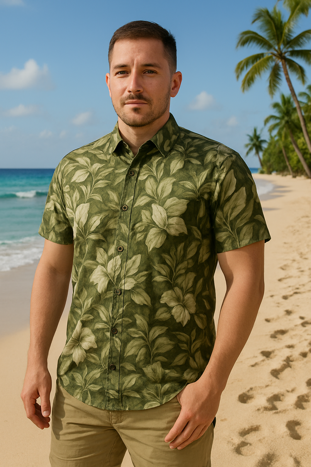 River Trail Men's 100% Cotton "Breeze Cotton" Hawaiian Shirt