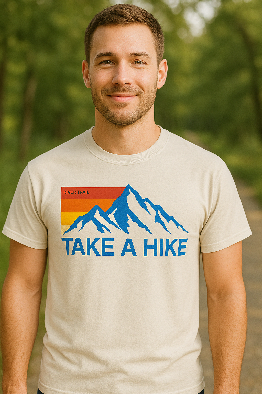 River Trail Men's "Take A Hike" 100% Cotton Graphic Tee