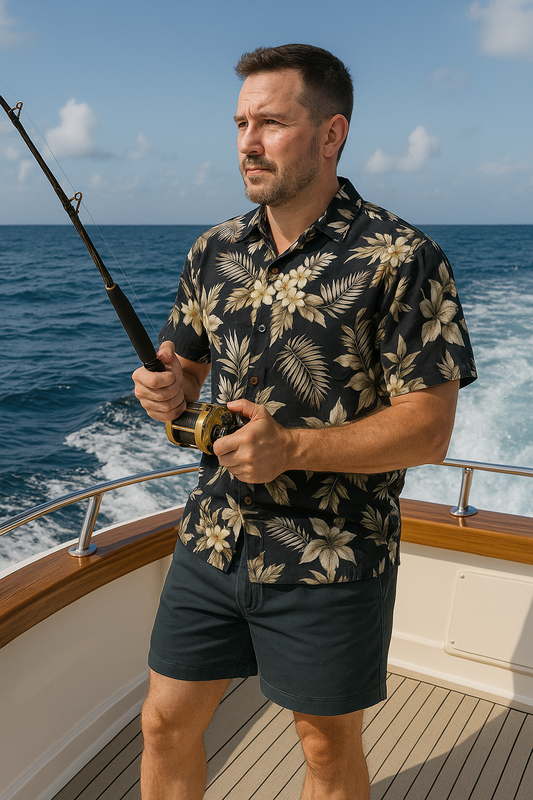 River Trail Men's 100% Cotton "Breeze Cotton" Hawaiian Shirt