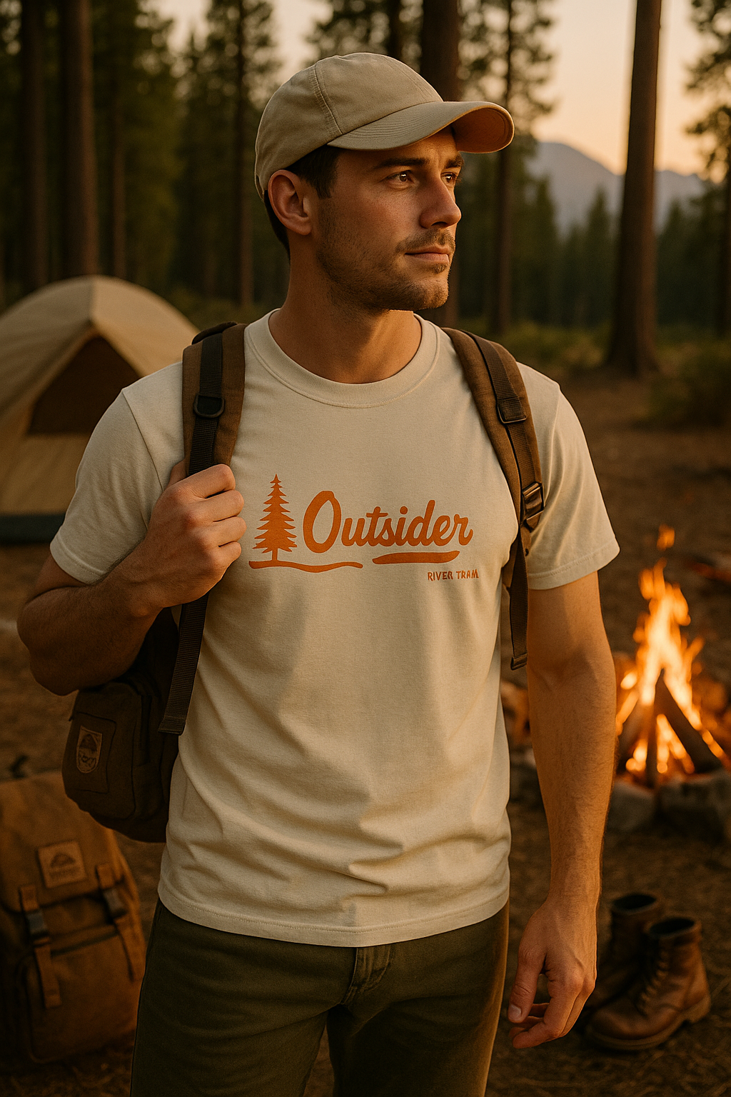 River Trail Men's "Outsider" 100% Cotton Graphic Tee