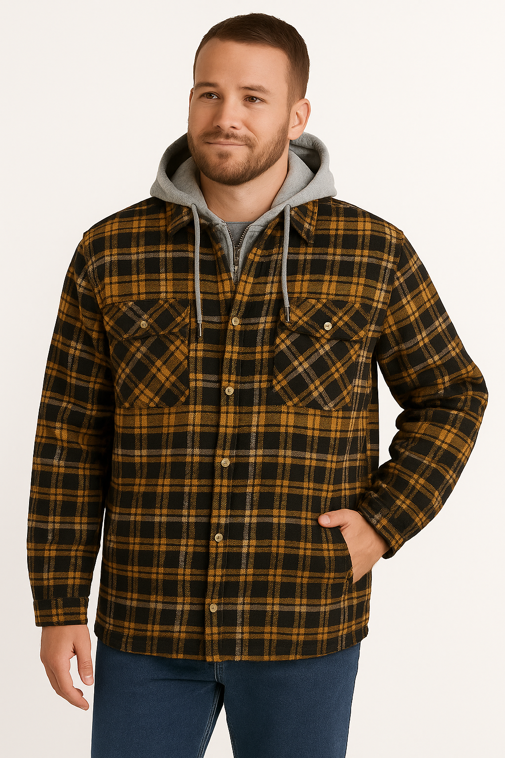 Hoodie Flannel Jacket Combo