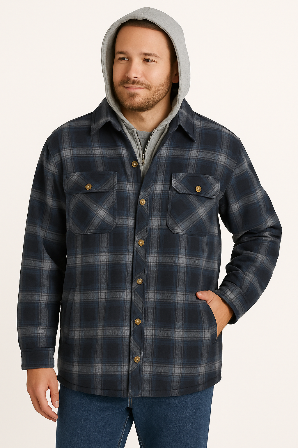 Hoodie Flannel Jacket Combo