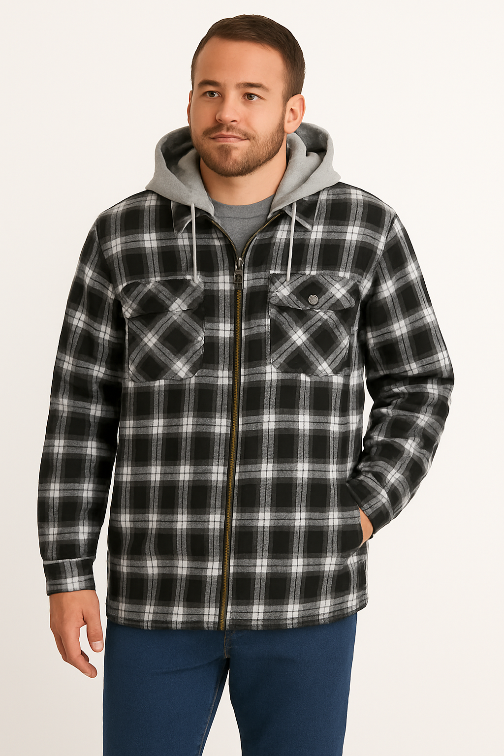 Hoodie Flannel Jacket Combo