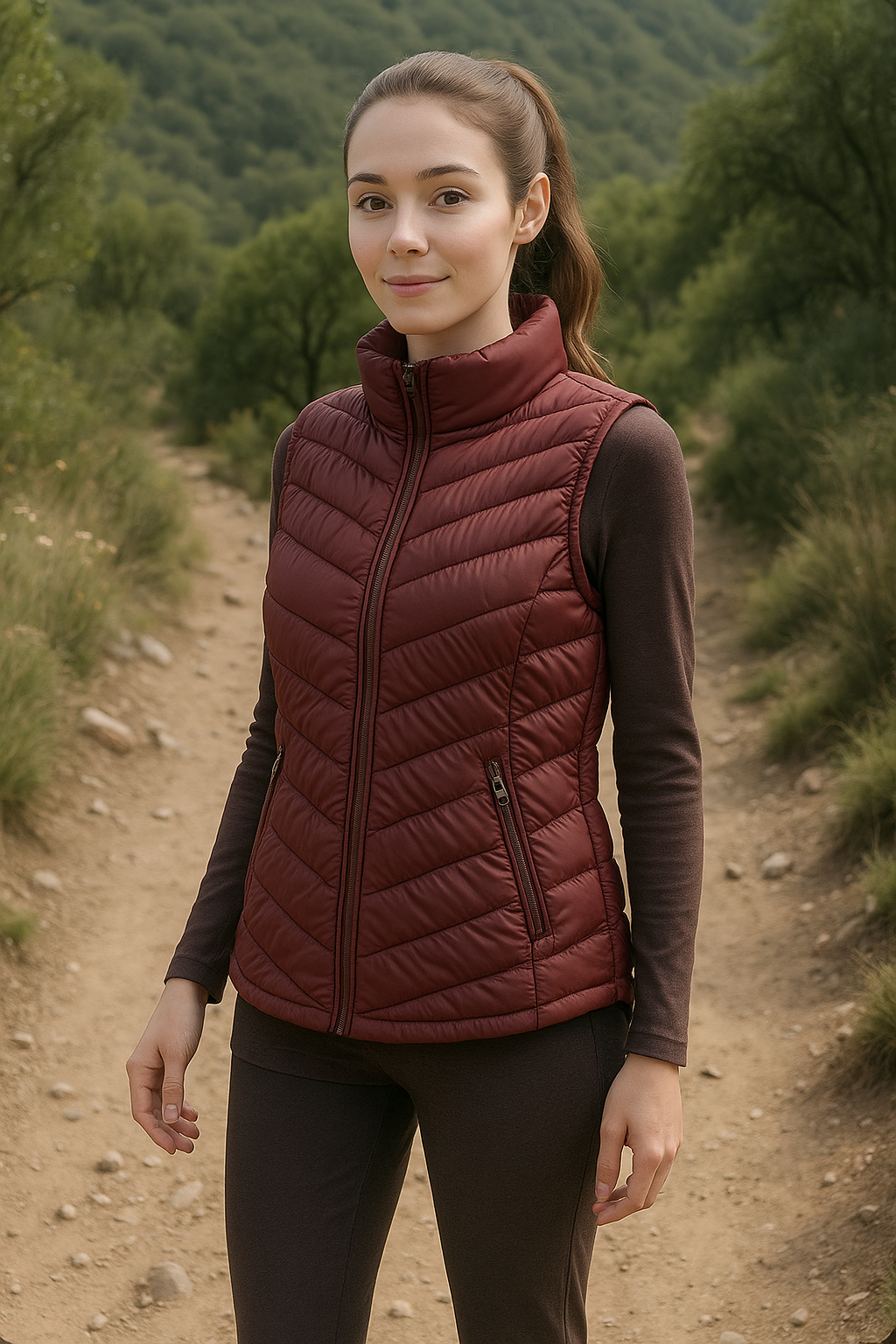 River Trail Ladies "Alpine Luxe" Faux Fur Lined Puffer Vest