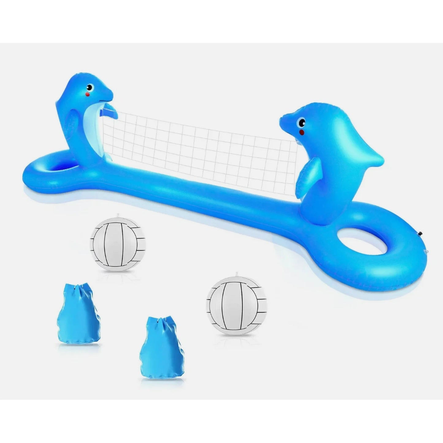 Inflatable Pool Float Volleyball Set - Dolphin Shaped Summer Kids Fun SALE