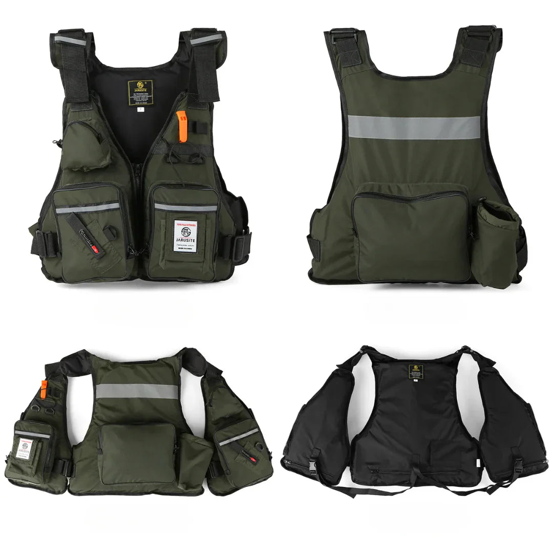 Multi-Pocket Fishing Vest Adjustable Outdoor Utility Vest for Fishing Kayaking
