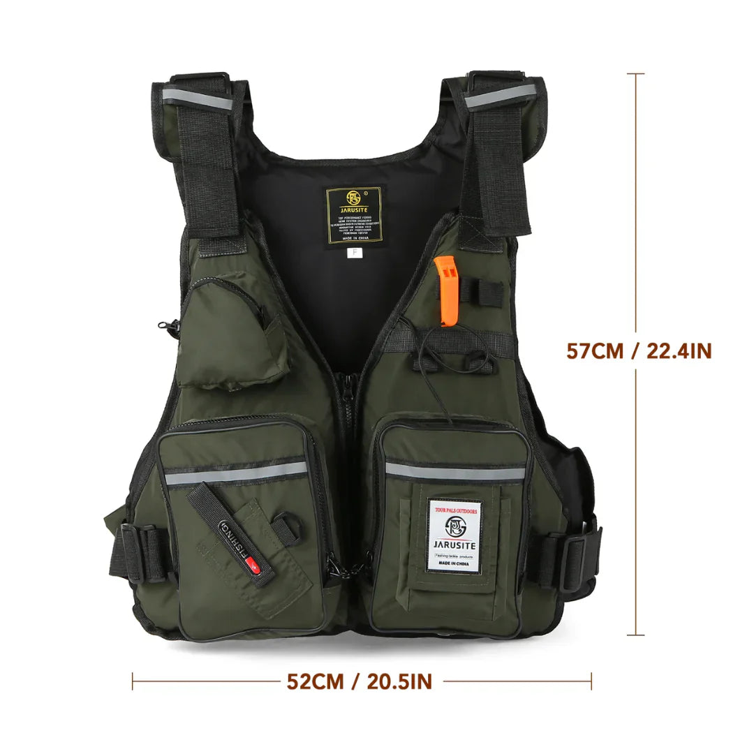 Multi-Pocket Fishing Vest Adjustable Outdoor Utility Vest for Fishing Kayaking