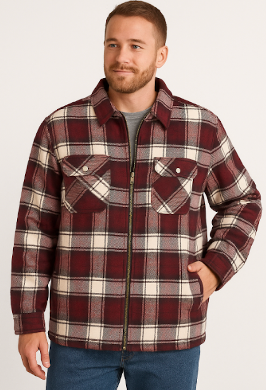 Thermal Lined Zip Close Flannel Jacket