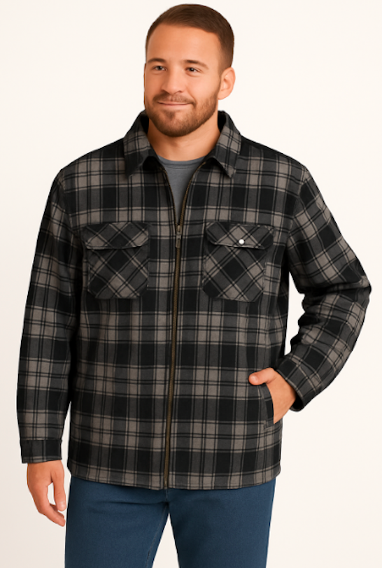 Thermal Lined Zip Close Flannel Jacket