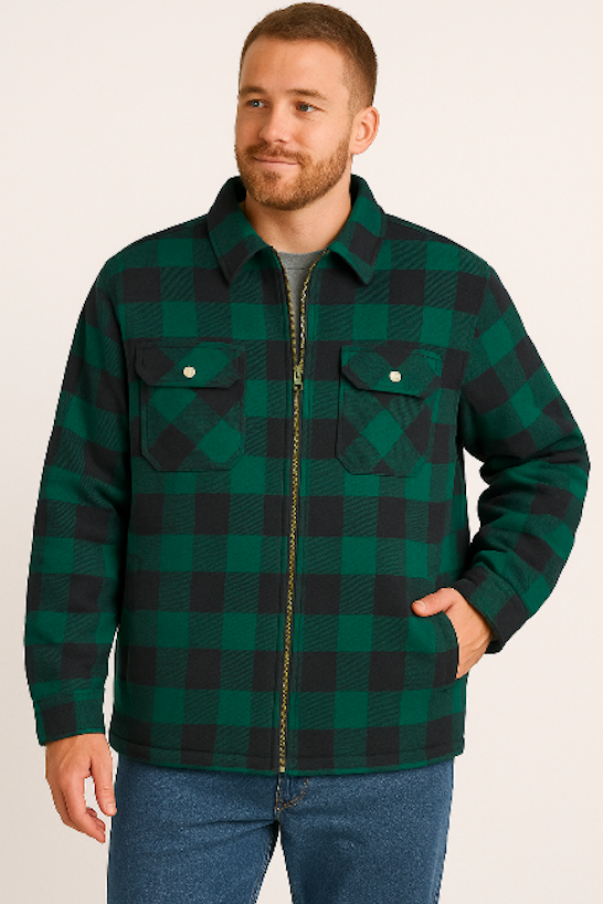 Thermal Lined Zip Close Flannel Jacket