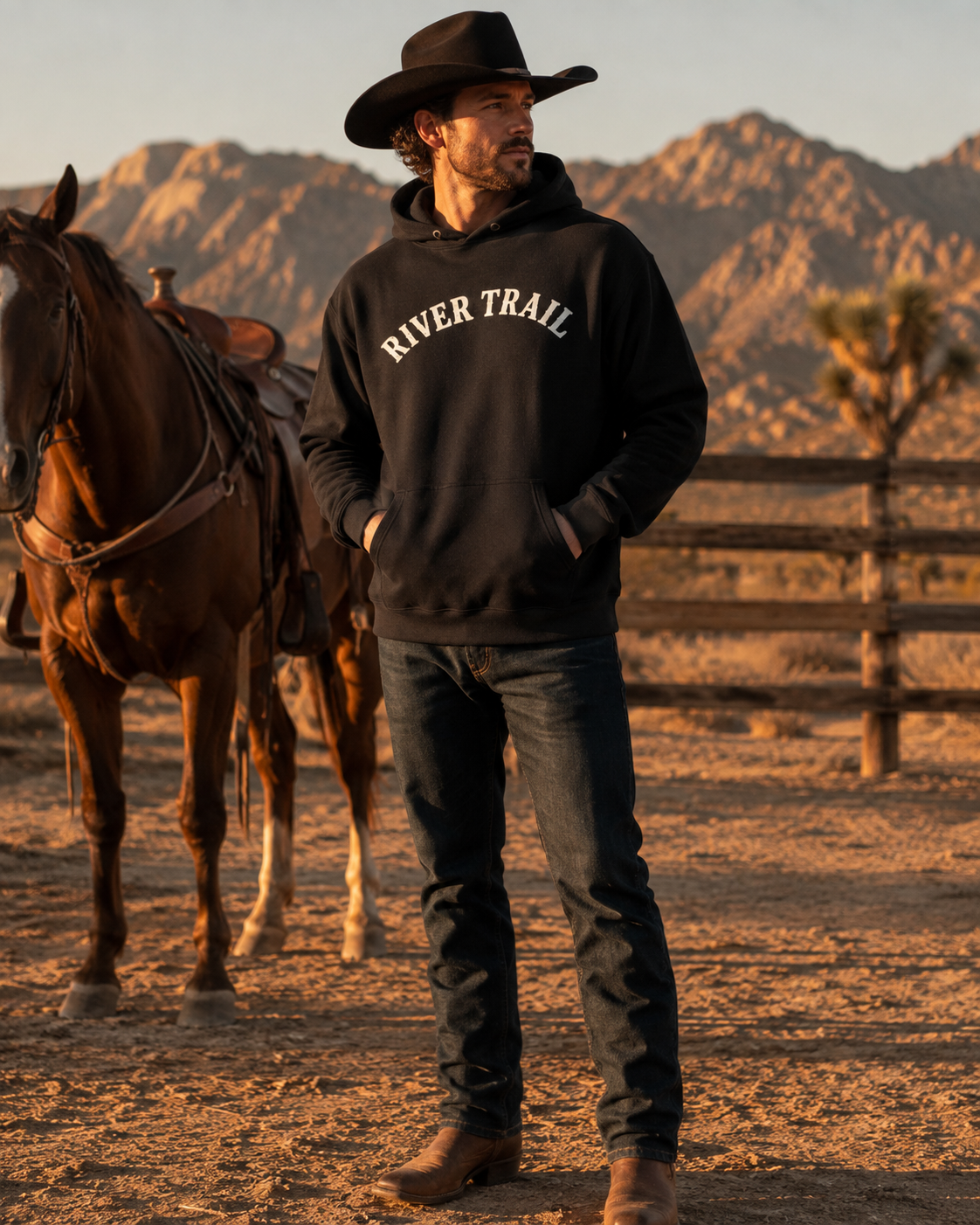 "Wild Places" Western Pull Over Hoodie