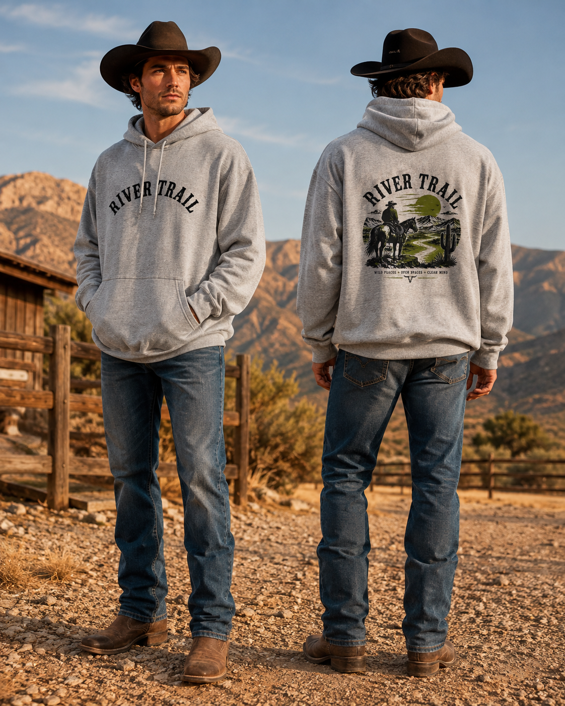 "Wild Places" Western Pull Over Hoodie
